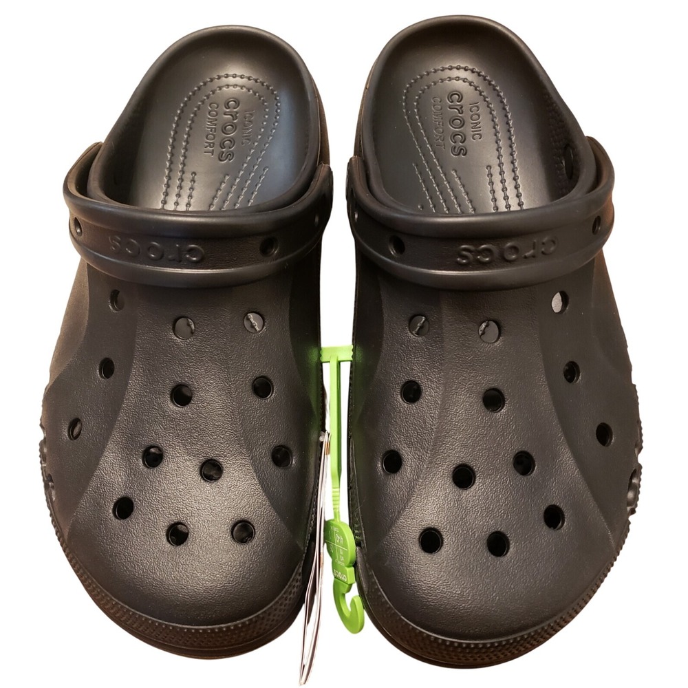 CROCS Baya Clogs Shoes Womens 10 Mens 8 Black Slip-On NEW - Picture 2 of 4